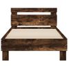 Cama Con Cabecero Madera De Ingeniería Roble Ahumado 75x190 Cm Marrón