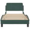 Estructura Cama Con Cabecero Terciopelo Verde Oscuro 90x190 Cm