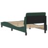 Estructura Cama Con Cabecero Terciopelo Verde Oscuro 90x190 Cm