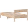 Estructura De Cama Con Cabecero Madera Maciza Pino 75x190 Cm Marrón