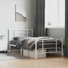 Estructura Cama Metal Con Cabecero Y Pie Cama Blanca 107x203 Cm