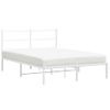 Vidaxl Estructura De Cama Con Cabecero Metal Blanca 140x200 Cm