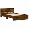 Vidaxl Estructura De Cama Con Cabecero Roble Ahumado 120x190 Cm Marrón