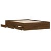 Vidaxl Cama Con Cajones Madera De Ingeniería Marrón Roble 120x190 Cm