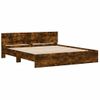 Vidaxl Estructura De Cama Con Cabecero Roble Ahumado 160x200 Cm Marrón