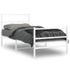 Vidaxl Estructura Cama Metal Con Cabecero Y Estribo Blanco 90x200 Cm