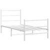 Vidaxl Estructura Cama Metal Con Cabecero Y Estribo Blanco 90x200 Cm