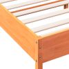 Estructura Cama Con Cabecero Madera Pino Marrón Cera 200x200 Cm