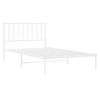 Vidaxl Estructura De Cama De Metal Con Cabecero Blanco 107x203 Cm