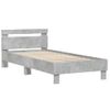 Cama Con Cabecero Madera De Ingeniería Gris Hormigón 75x190 Cm