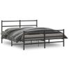 Vidaxl Estructura De Cama Con Cabecero Y Estribo Metal Negro 160x200cm