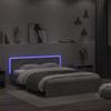 Vidaxl Estructura De Cama Cabecero Y Luces Led Gris Hormigón 160x200cm