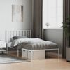 Vidaxl Estructura De Cama De Metal Con Cabecero Blanco 100x200 Cm