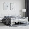 Vidaxl Estructura Cama Metal Con Cabecero Y Estribo Blanco 160x200 Cm