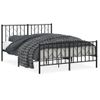 Vidaxl Estructura De Cama Cabecero Y Pie De Cama Metal Negro 135x190cm