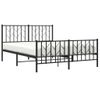 Vidaxl Estructura De Cama Cabecero Y Pie De Cama Metal Negro 135x190cm