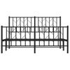 Vidaxl Estructura De Cama Cabecero Y Pie De Cama Metal Negro 135x190cm