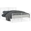 Vidaxl Estructura Cama Metal Con Cabecero Y Estribo Blanco 135x190 Cm