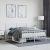 Vidaxl Estructura Cama Metal Con Cabecero Y Estribo Blanco 135x190 Cm