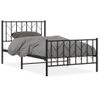 Vidaxl Estructura De Cama Con Cabecero Y Estribo Metal Negro 100x200cm