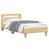 Estructura De Cama Cabecero Luces Led Roble Sonoma 75x190 Cm Marrón