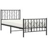 Vidaxl Estructura De Cama Con Cabecero Y Estribo Metal Negro 90x190 Cm