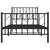 Vidaxl Estructura De Cama Con Cabecero Y Estribo Metal Negro 90x190 Cm