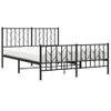 Vidaxl Estructura De Cama Cabecero Y Pie De Cama Metal Negro 140x190cm