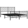 Vidaxl Estructura De Cama Cabecero Y Pie De Cama Metal Negro 140x190cm