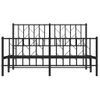 Vidaxl Estructura De Cama Cabecero Y Pie De Cama Metal Negro 140x190cm