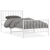 Vidaxl Estructura Cama Metal Con Cabecero Y Pie Cama Blanca 100x200 Cm