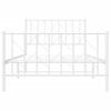 Vidaxl Estructura Cama Metal Con Cabecero Y Pie Cama Blanca 100x200 Cm