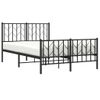 Vidaxl Estructura De Cama Cabecero Y Pie De Cama Metal Negro 120x200cm