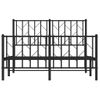 Vidaxl Estructura De Cama Cabecero Y Pie De Cama Metal Negro 120x200cm