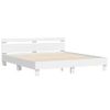 Vidaxl Estructura De Cama Cabecero Y Luces Led Blanca 160x200 Cm