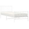 Vidaxl Estructura Cama Metal Con Cabecero Y Pie Cama Blanca 90x200 Cm