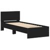 Estructura Cama Con Cabecero Madera Ingeniería Negra 75x190 Cm