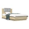 Vidaxl Cama Con Cabecero Madera De Ingeniería Roble Sonoma 90x190 Cm Marrón