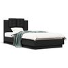 Vidaxl Estructura De Cama Con Cabecero Y Luces Led Negro 90x190 Cm