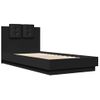 Vidaxl Estructura De Cama Con Cabecero Y Luces Led Negro 90x190 Cm