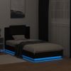 Vidaxl Estructura De Cama Con Cabecero Y Luces Led Negro 90x190 Cm