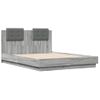 Vidaxl Estructura Cama Con Cabecero Luces Led Gris Sonoma 135x190 Cm