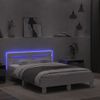 Vidaxl Estructura De Cama Con Cabecero Y Luces Led Blanco 120x190 Cm