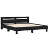 Vidaxl Estructura Cama Con Cabecero Madera Ingeniería Negro 200x200 Cm