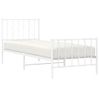 Vidaxl Estructura Cama Metal Con Cabecero Y Pie Cama Blanca 80x200 Cm