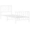 Vidaxl Estructura Cama Metal Con Cabecero Y Pie Cama Blanca 80x200 Cm