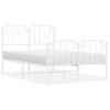 Vidaxl Estructura Cama Metal Con Cabecero Y Estribo Blanco 120x190 Cm