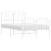 Vidaxl Estructura Cama Metal Con Cabecero Y Estribo Blanco 120x190 Cm