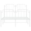 Vidaxl Estructura Cama Metal Con Cabecero Y Estribo Blanco 120x190 Cm