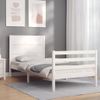 Vidaxl Estructura De Cama Con Cabecero Madera Maciza Blanco 100x200 Cm